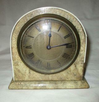 Art Deco Shagreen Cased French Mantle Clock - Retailed By Asprey Of London
