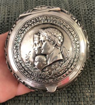 Antique French Sterling Silver Napoleon Trinket Box