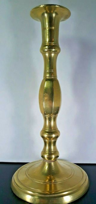 Vintage Heavy Solid Brass Candle Holder Candlestick Threaded Sectional 9.  5 " H