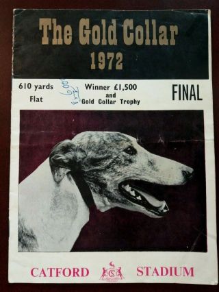 Vintage Greyhound Racecard Catford Stadium - The Gold Collar 1972 Rathmartin