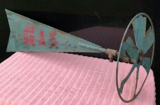 Antique Whirligig Folk - Art ' Motor Fan - Blade ' Painted Sheet Metal Gas Sign 33 