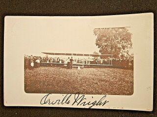 Orville Wilbur Wright Brothers Signed Postcard Charles Lindbergh Amelia Earhart