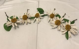 Vintage Beaded 6 Flowers 5” Long
