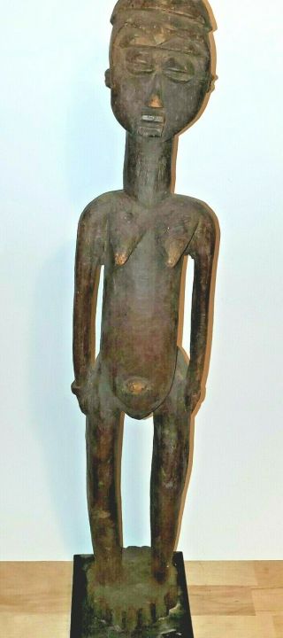 African Statue Mossi Female Maternity Figure - Wood Burkina Faso Ritual Statue