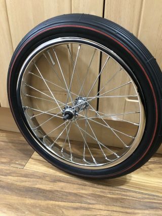 Showroom Raleigh Chopper Mk1 Dimpled Front Wheel And Raleigh Tyre.