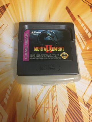 Mortal Kombat 2 Sega Game Gear W/ Case Cartridge Vintage Ii Two