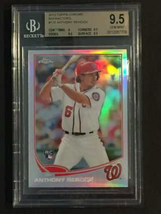 Anthony Rendon 2013 Topps Chrome 128 Rc Refractors Angels Bgs 9.  5 Gem