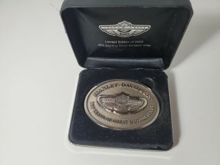 Harley Davidson.  925 Sterling Silver 100th Anniversary Belt Buckle - - - -