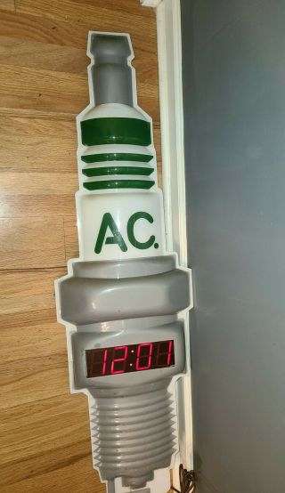 Ac Delco Spark Plug Digital Clock Almost 4 Feet