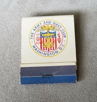 Vintage Matchbook The Army And Navy Club Washington D.  C.  Dc Military Collector