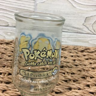 Vintage 1999 Welch’s Jelly Jar Pokemon Glass 54 Psyduck Nintendo Game Freak