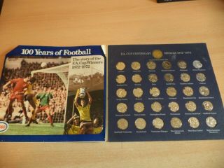 Fa Cup Centenary 1970s 1972 Football Medal Coin And Book Set Esso Old Vintage