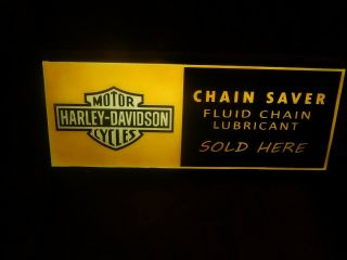Vintage HARLEY DAVIDSON Chain Saver Lighted Sign 4