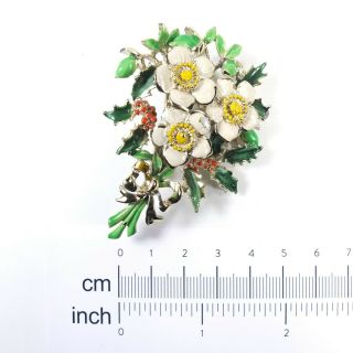 Fab Large Vintage Christmas Rose Brooch December Birthday Series By Exquisite