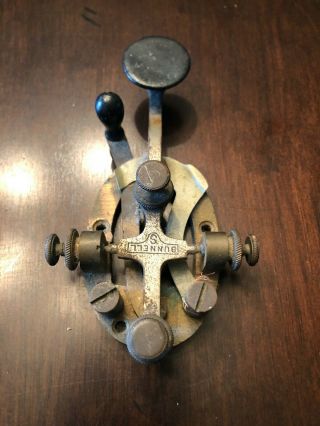 Vintage Jh Bunnell Telegraph Key Keyer Cgw Chicago Great Western Stockton Il
