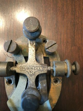 Vintage JH Bunnell Telegraph Key Keyer CGW Chicago Great Western Stockton IL 3