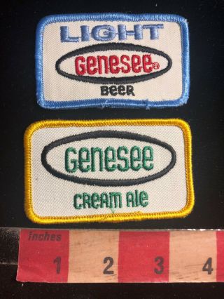 Vtg 2 Patches Genesee Light Beer & Genesee Cream Ale Advertising Patch O99a