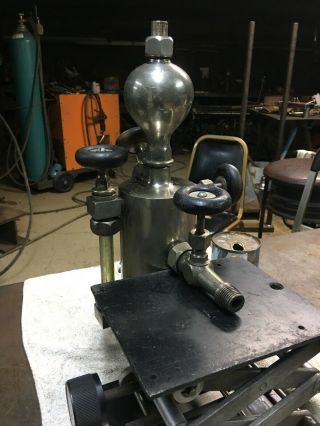Antique Brass Nickel Detroit 1Qt.  Lubricator Oiler Hit Miss Steam Engine Decor 6