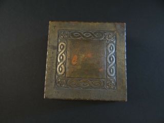 Roycroft Ink well Hammered Copper Arts and Craft Design Glass Insert 3