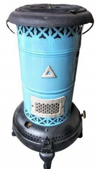 Antique Blue Enamel Perfection No.  430 Kerosene Oil Heater -