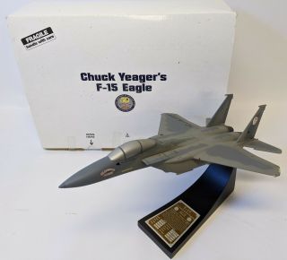 Signed Danbury Chuck Yeager F - 15 Eagle 1:48 Scale Fighter Plane