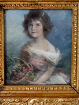 Antique Portrait Miniature Of A Young Girl C1850