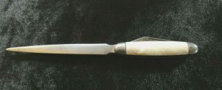 Vintage Imperial Made In Usa Mother Of Pearl Handle Letter Opener & Pocket Knife