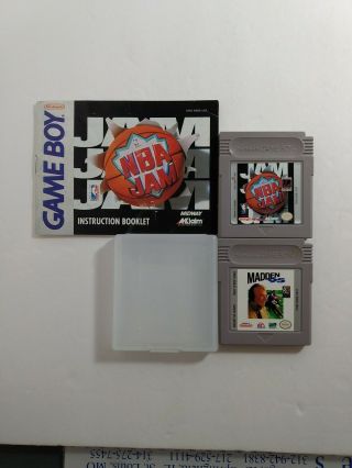 Vintage Gameboy Games Nba Jam And Madden 95 And