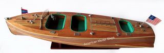 Chris Craft Triple Cockpit Model 29 " Handmade Wooden Speedboat Model