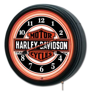 Harley - Davidson Nostalgic Bar & Shield Neon Clock 20 " / Harley Davidson Neon Sign