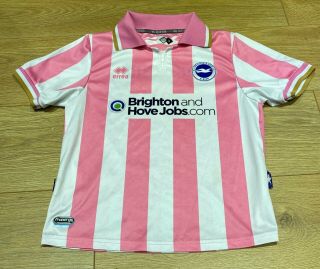 Brighton & Hove Albion Football Shirt 2011 Vintage Pink Errea Soccer Top