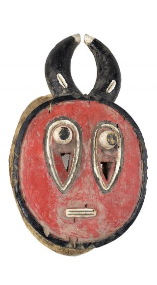 Baule Goli Mask Kplekple Wood Red African Art