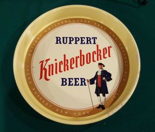 Vintage Ruppert Knickerbocker Beer Tray Advertising Metal Man Cave
