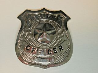 Vintage Security Officer Badge 5 Star Center