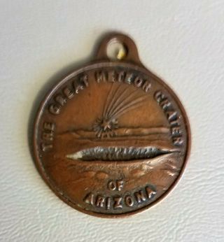 Vintage Copper/bronze Pendant/token The Great Meteor Crater Of Arizona
