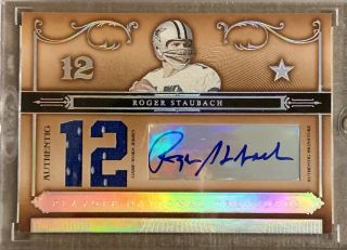2006 Donruss Playoff National Treasures Roger Staubach Game Patch Auto11/12