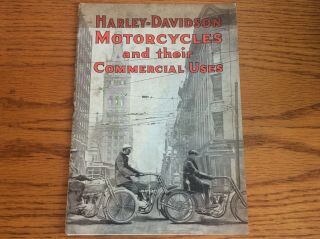 Vintage 1912 Harley Davidson Commercial Motorcycle Sales Brochure