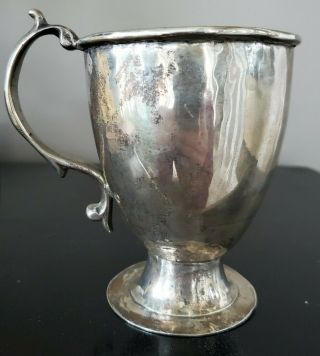 Antique 1805 Spanish Colonial Sterling Silver Cup Goblet W/ Mark 10 Troy Ounces