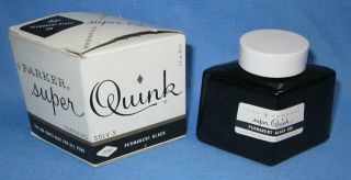 A Vintage Bottle Of Black Ink Parker Quink