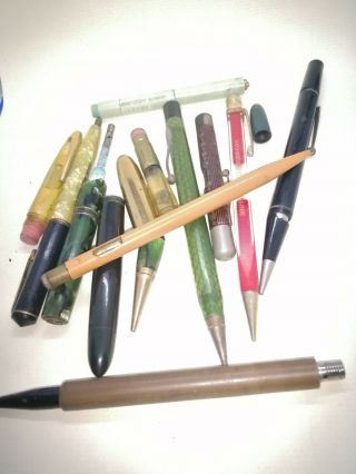 Bag Of Vintage Fountain Pens And Pencil And Parts For Spares And Repairs