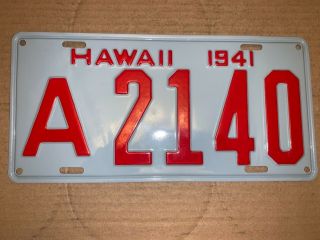 1941 Wwii Hawaii License Plate Oahu Pearl Harbor License Plate Restoration Usa