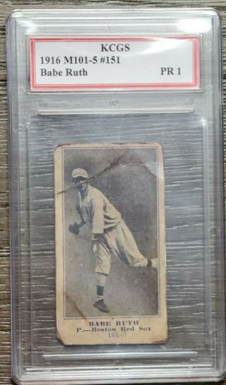 Rare 1916 Babe Ruth Baseball Card Rp Graded
