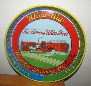 Vintage Advertising Utica Club Beer Tray Factory Scene