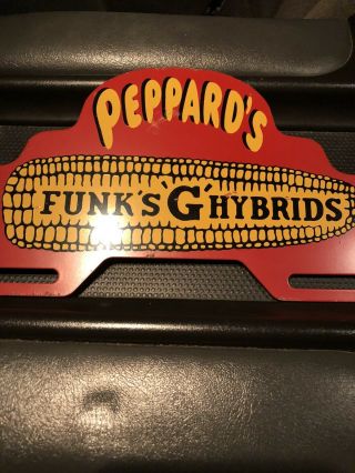 Vintage Peppard’s Funks Ghybrids Metal License Plate Topper Not Porcelain 2