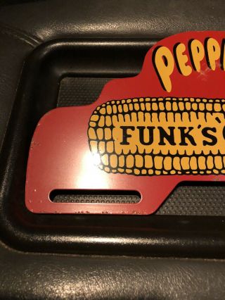 Vintage Peppard’s Funks Ghybrids Metal License Plate Topper Not Porcelain 3