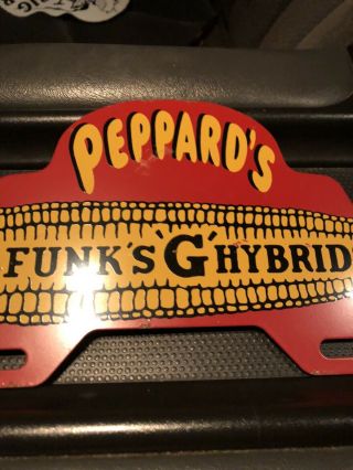 Vintage Peppard’s Funks Ghybrids Metal License Plate Topper Not Porcelain 4