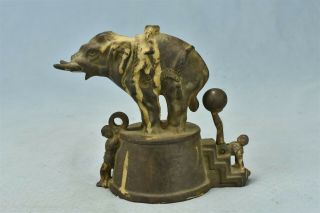 Antique 1882 J&e Stevens Cast Iron Circus Elephant Mechanical Bank Part 00904