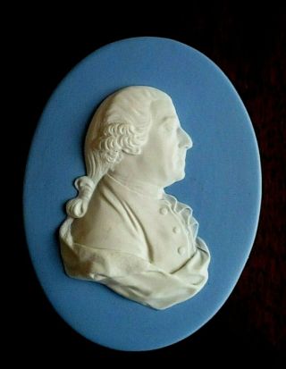 Antique 19thc Wedgwood Jasperware Portrait Medallion " 1st Viscout Samuel Hood "