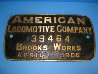 Builders Plate Brooks Alco American Locomotive Company Northern Pacific