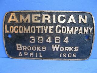 Builders Plate Brooks ALCO American Locomotive Company Northern Pacific 3